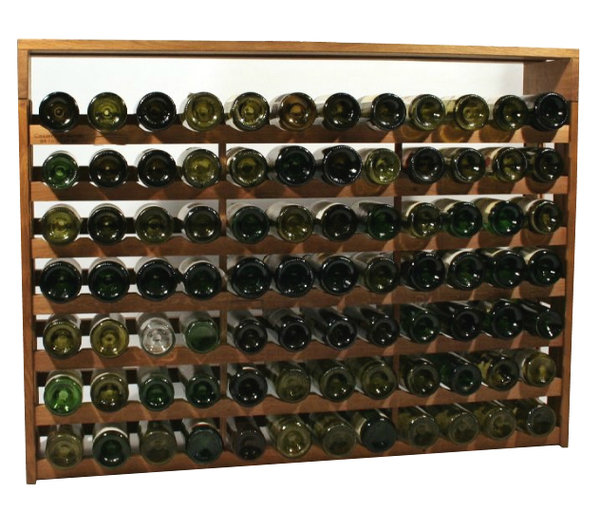 OAKZZ Low Rack, massief eiken wijnrek voor 84 flessen wijn